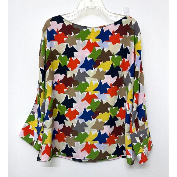 Akris Kinderstern Star Silk Top Rainbow Blouse Oversized Imi Knoebel Geo 12 - Picture 3 of 12